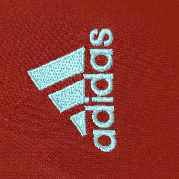 Adidas jacket men's sz medium black red white stripes Adidas logo y2k po… - Picture 6 of 16